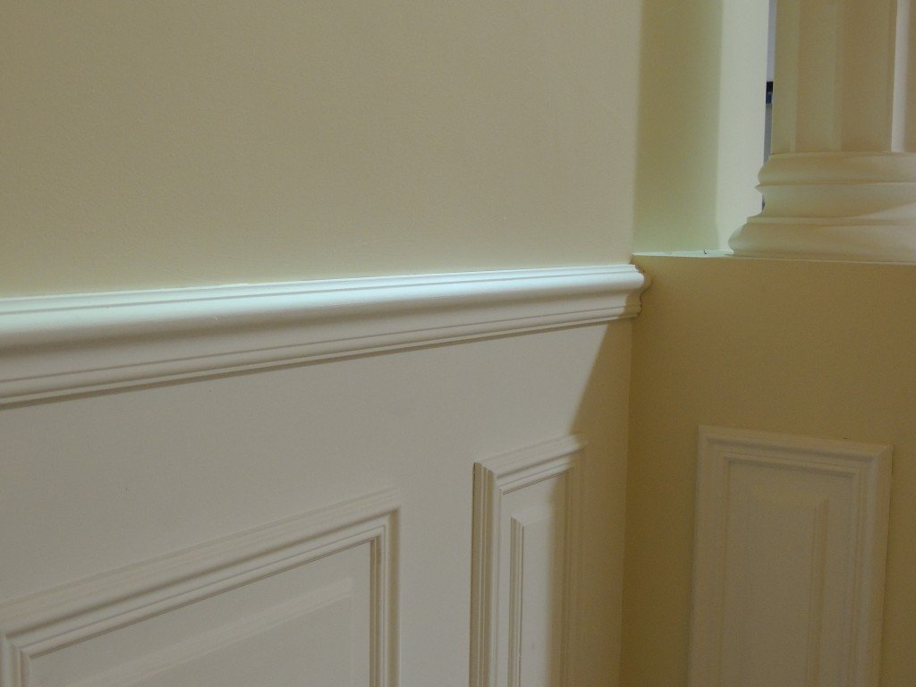 Installed cream coloured Chesterfield - Dado Rail