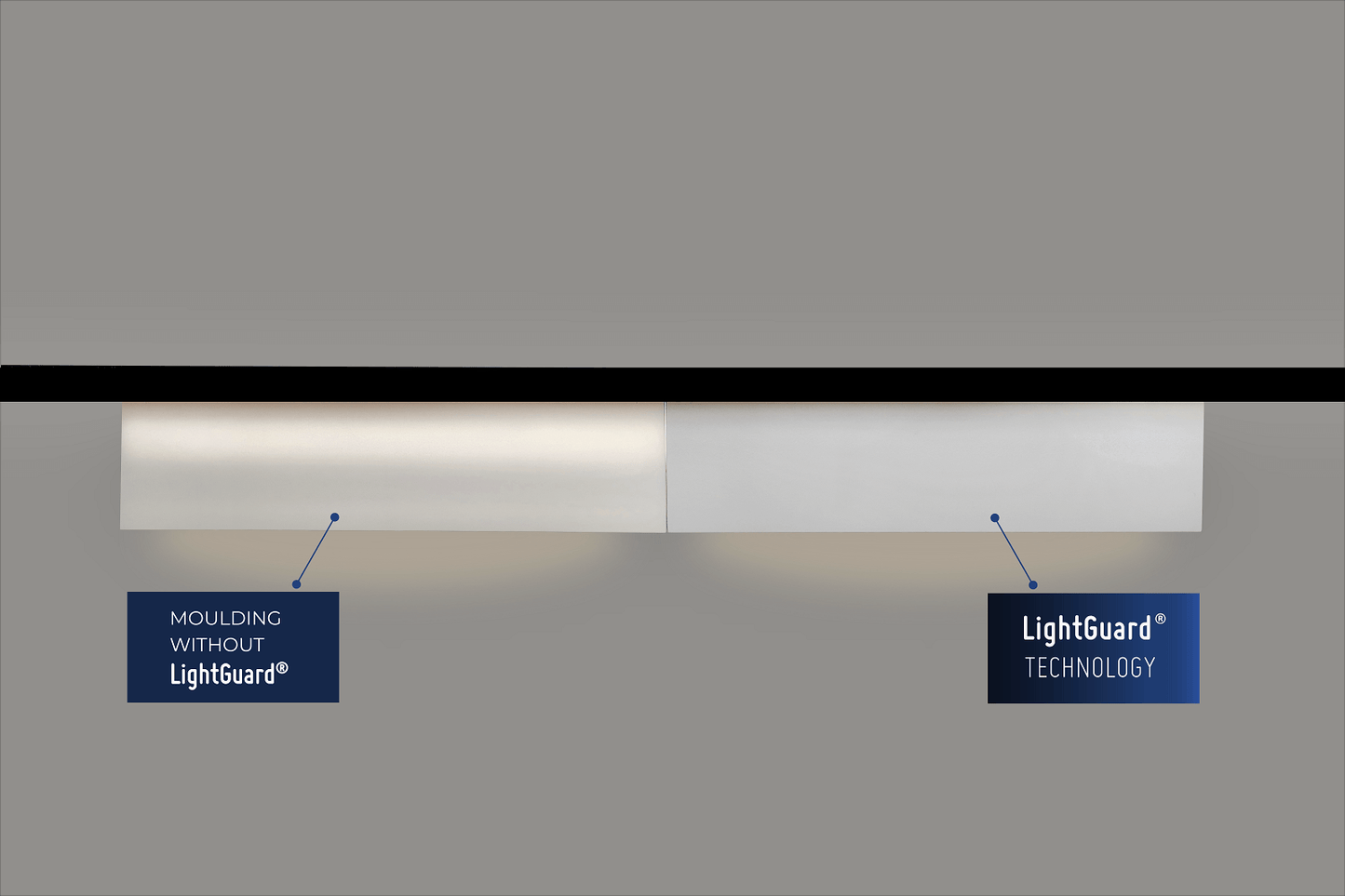 Demonstrating the difference using 'LightGuard' on the QL019P - Dado Rail makes