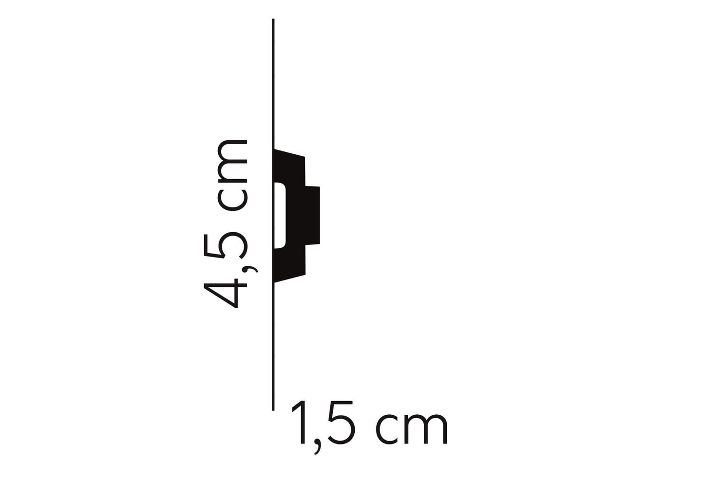 Graphic showing MD317 - Dado Rail's height and width