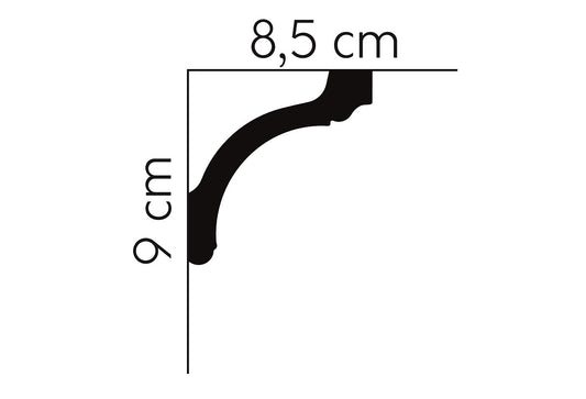MD161  - Modern Coving's 9cm height and 8.5cm depth