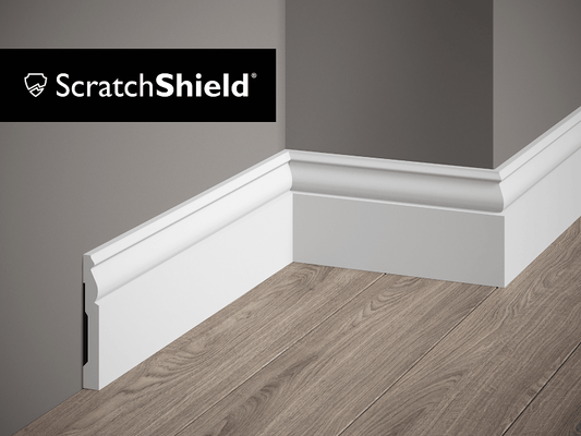 MD094P - Skirting Board with 'ScratchShield' logo