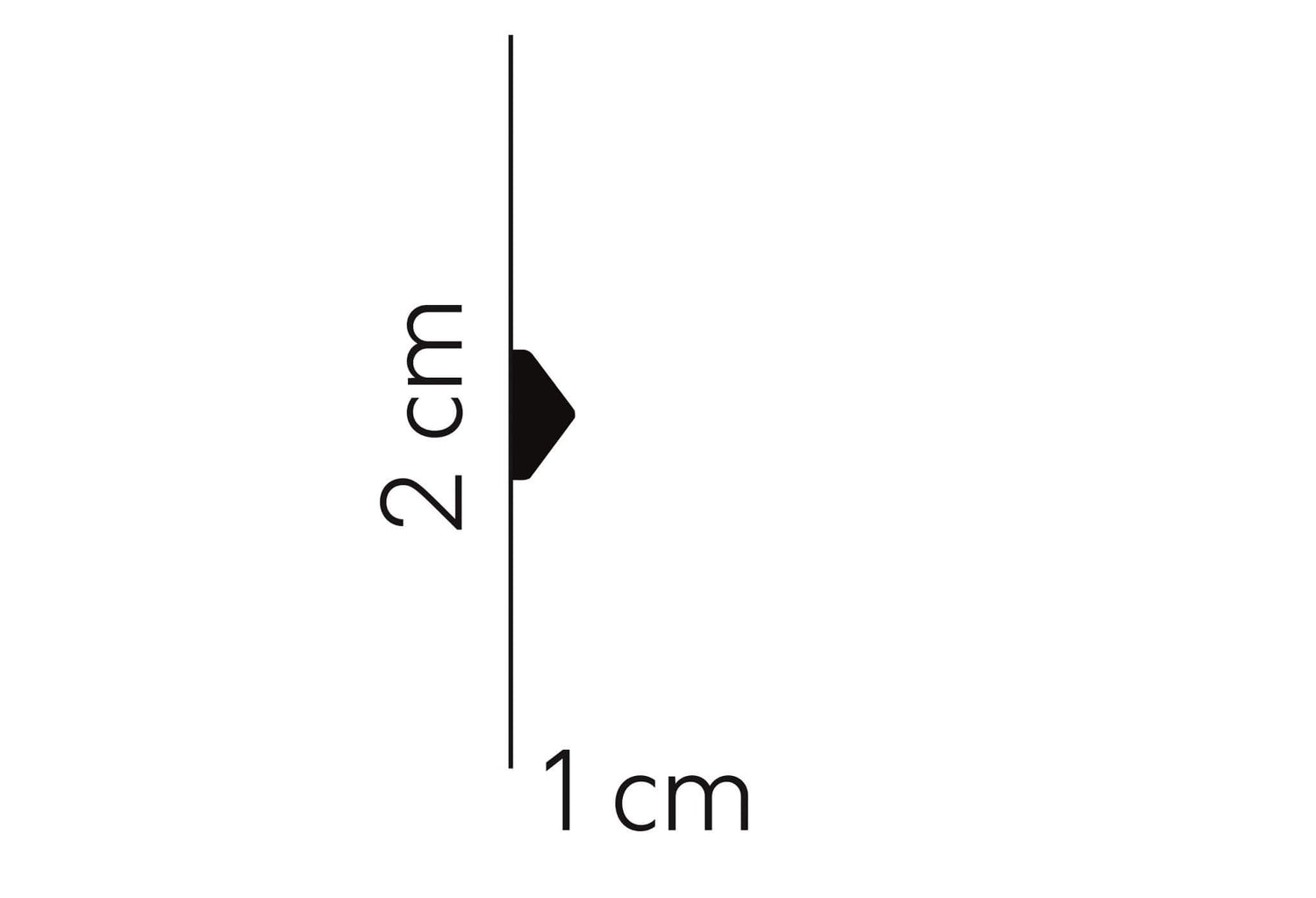 Graphic of QL022 - Dado Rail showing the height and width