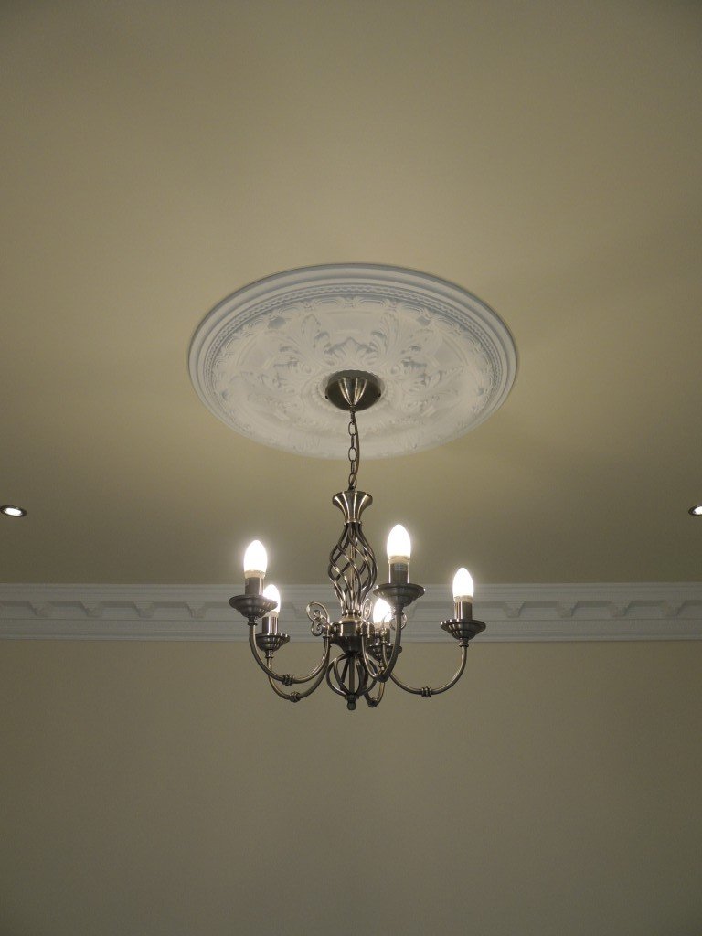 B3047 - Ceiling Rose with the installed light turned on