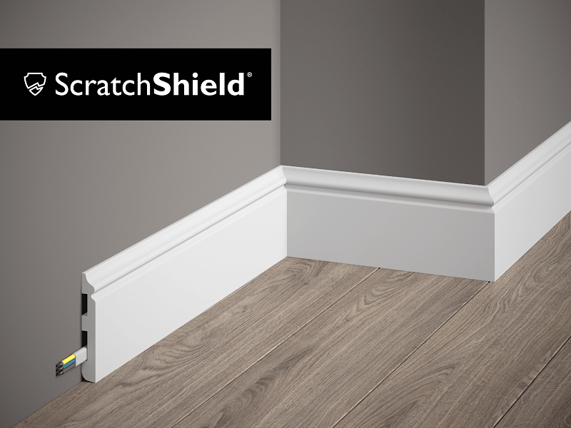 MD018P - Skirting Board with 'scratchshield' logo